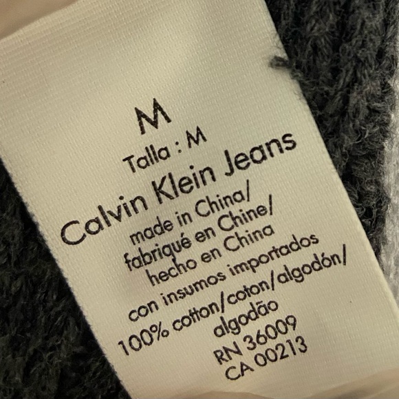 Calvin Klein Jeans 100% Cotton Charcoal Knit Top - Picture 5 of 5